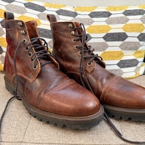 Men's Brown Leather Boots Thursday Boot Company Patina